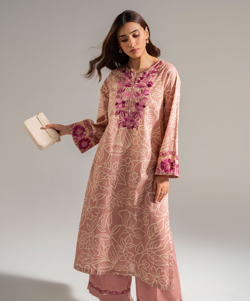 2 Piece - Embroidered Lawn Suit — Sapphire