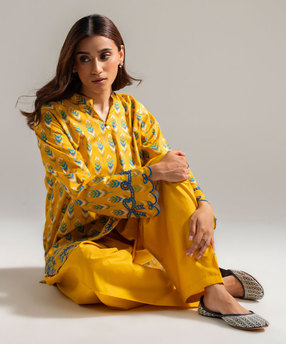 2 Piece - Embroidered Cambric Suit — Sapphire