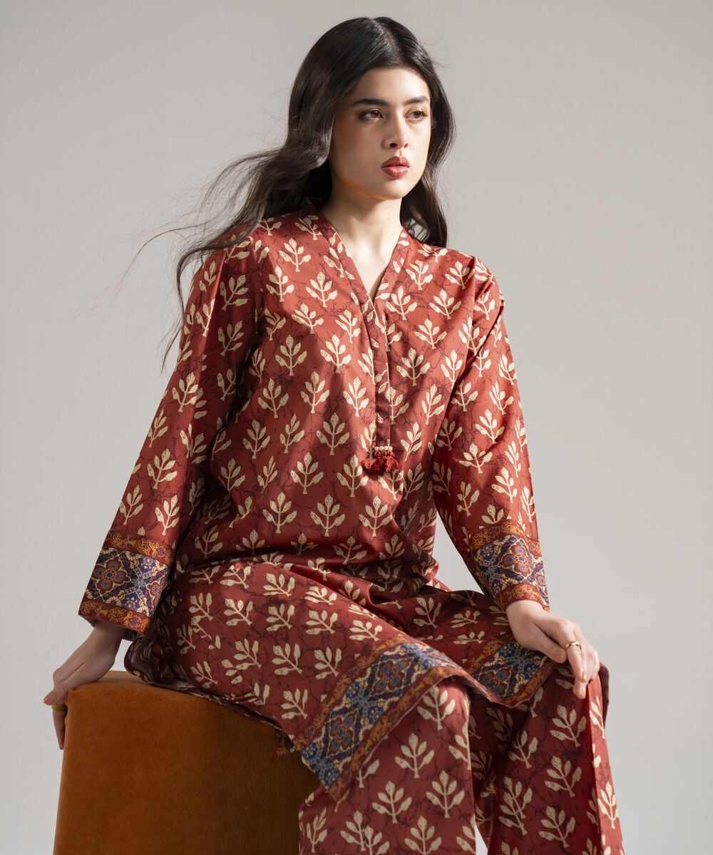 2 Piece - Printed Lawn Suit — Sapphire