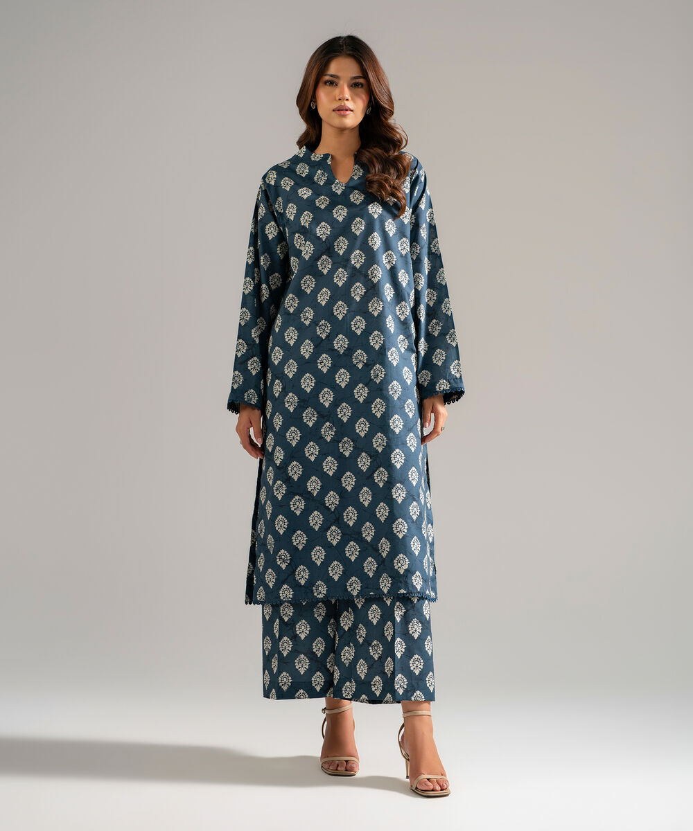 2 Piece - Printed Lawn Suit — Sapphire