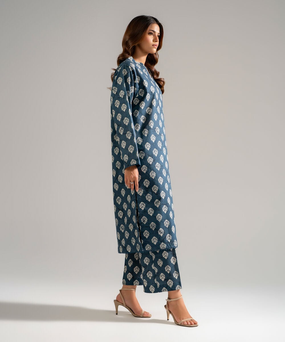 2 Piece - Printed Lawn Suit — Sapphire view 3