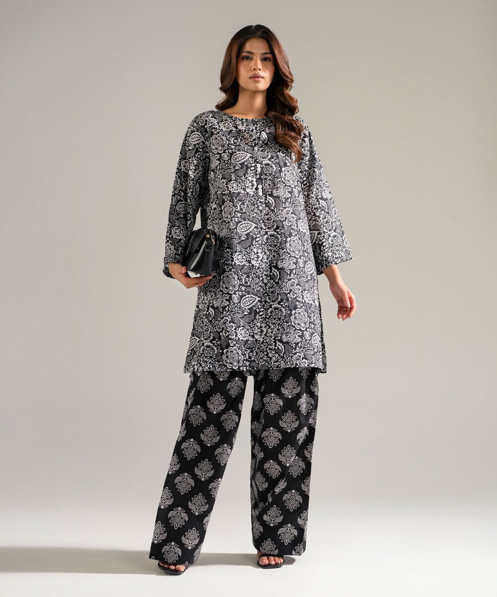 Printed Lawn Shirt — Sapphire