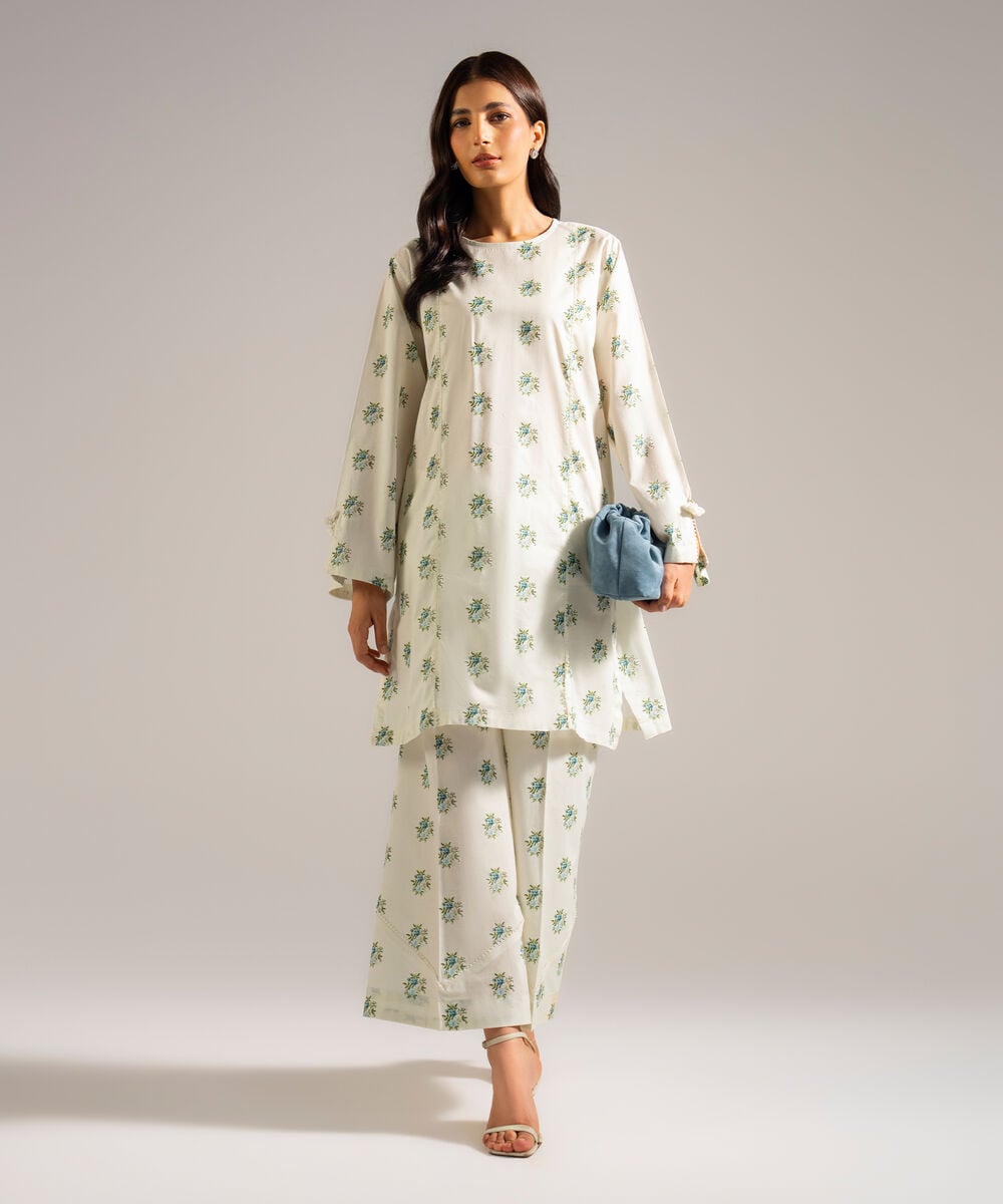Printed Lawn Shirt — Sapphire