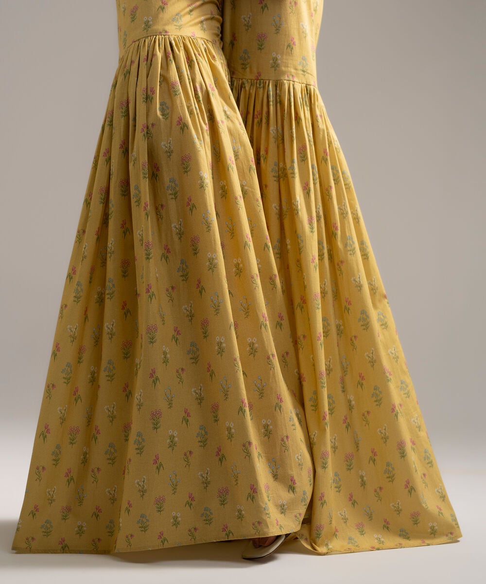 Printed Cambric Gharara โ Sapphire view 3