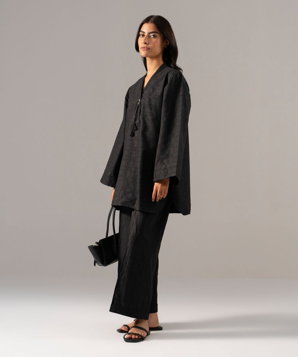 2 Piece - Solid Textured Cotton Suit โ Sapphire view 3