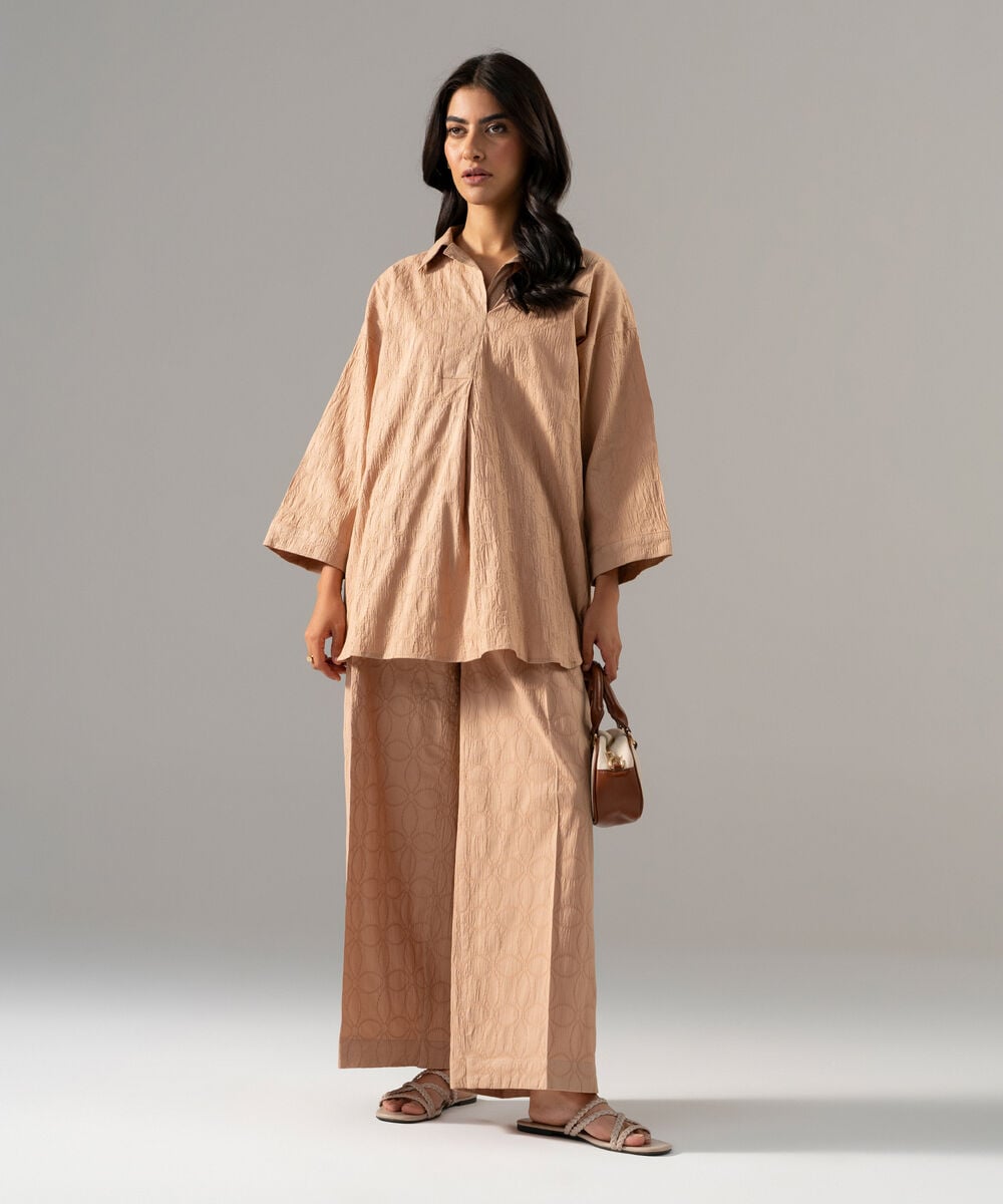 2 Piece - Solid Textured Cotton Suit โ Sapphire view 3