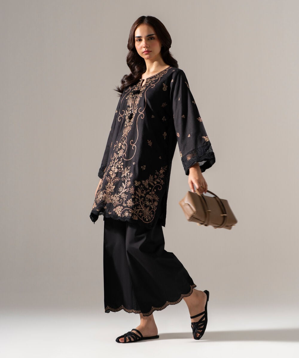 2 Piece - Embroidered Jacquard Suit โ Sapphire view 3