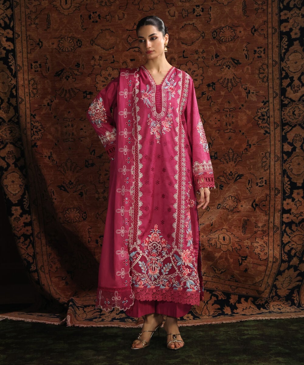 3 Piece - Embroidered Jacquard Suit — Sapphire