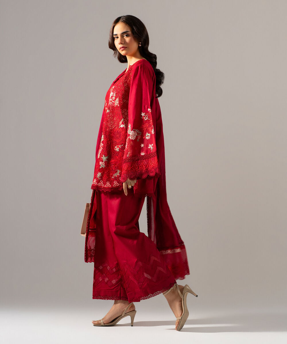 3 Piece - Embroidered Jacquard Suit โ Sapphire view 3