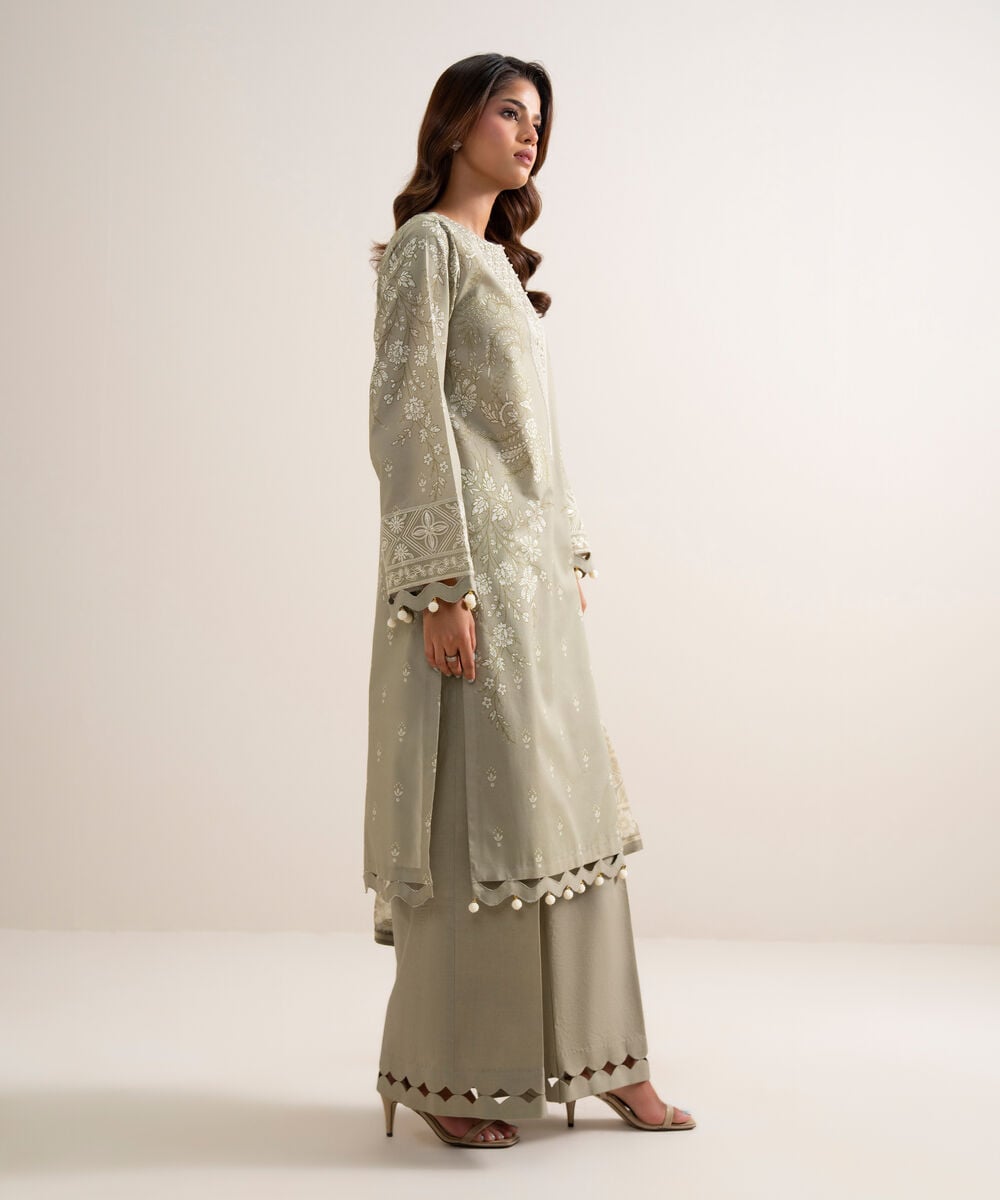 3 Piece - Embroidered Lawn Suit โ Sapphire view 3