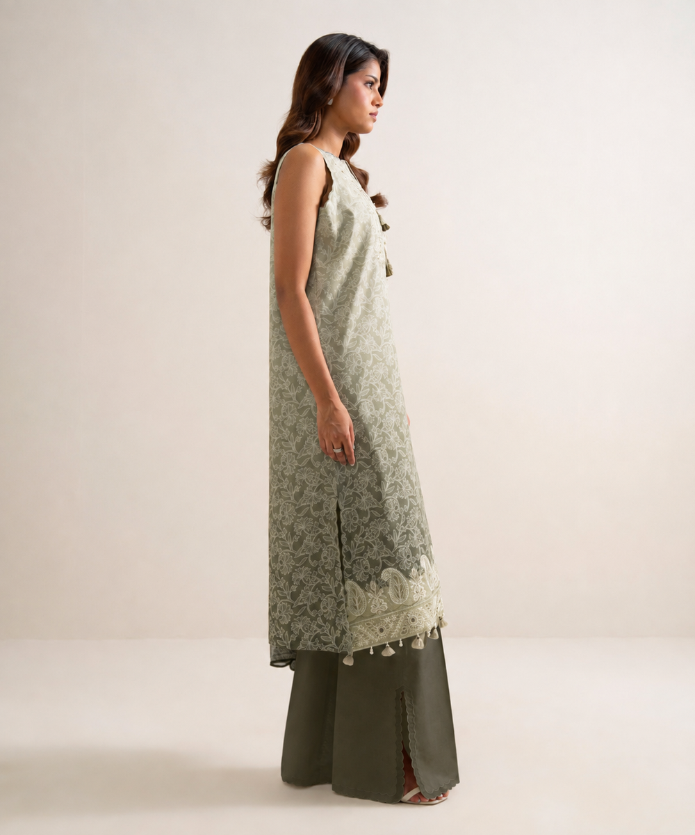 3 Piece - Embroidered Lawn Suit — Sapphire view 3