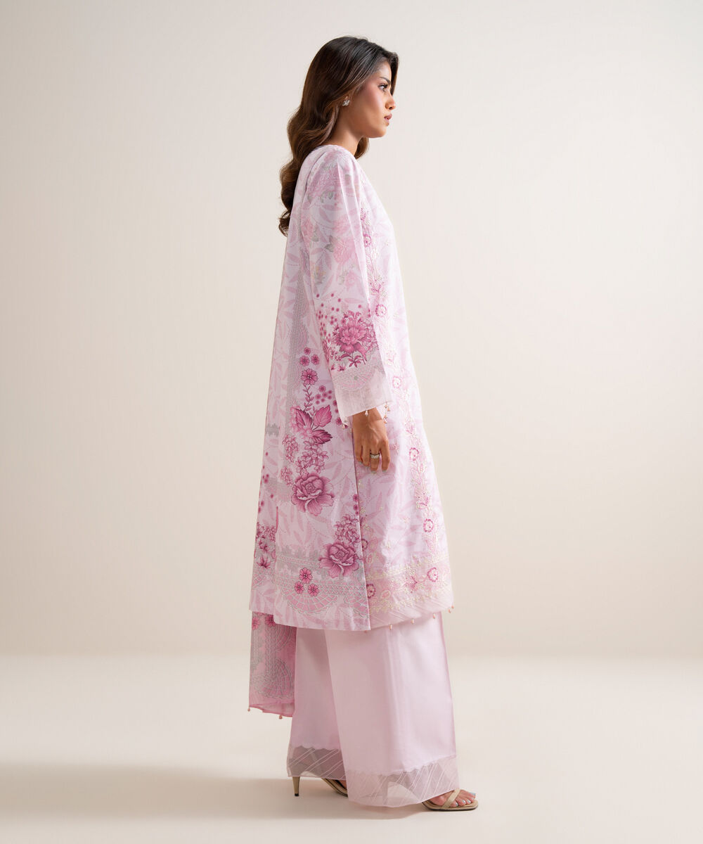3 Piece - Embroidered Lawn Suit — Sapphire view 3