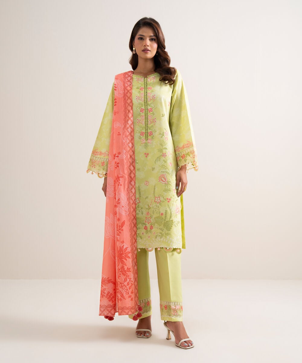 3 Piece - Embroidered Lawn Suit โ Sapphire view 3