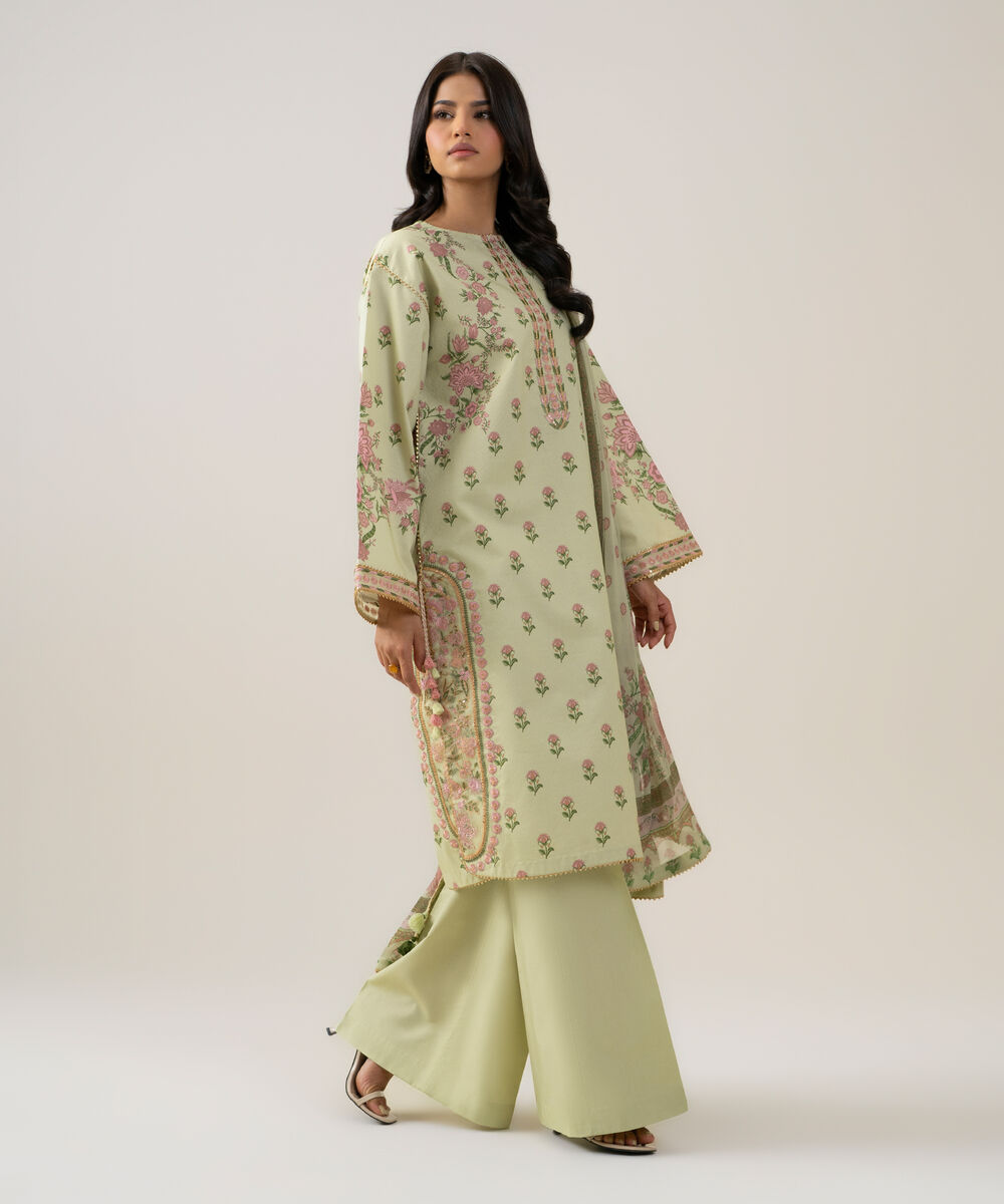 3 Piece - Embroidered Lawn Suit — Sapphire view 3
