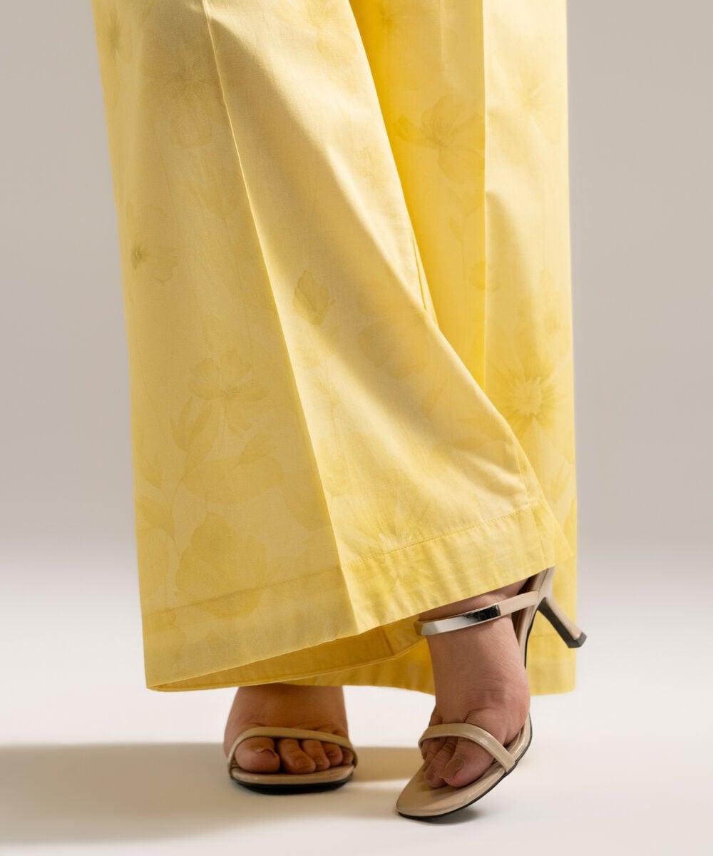 Printed Cambric Flared Pants — Sapphire