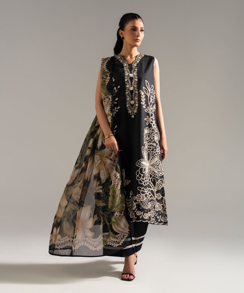 3 Piece - Printed Lawn Suit — Sapphire