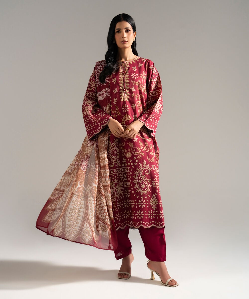 3 Piece - Printed Lawn Suit โ Sapphire view 3