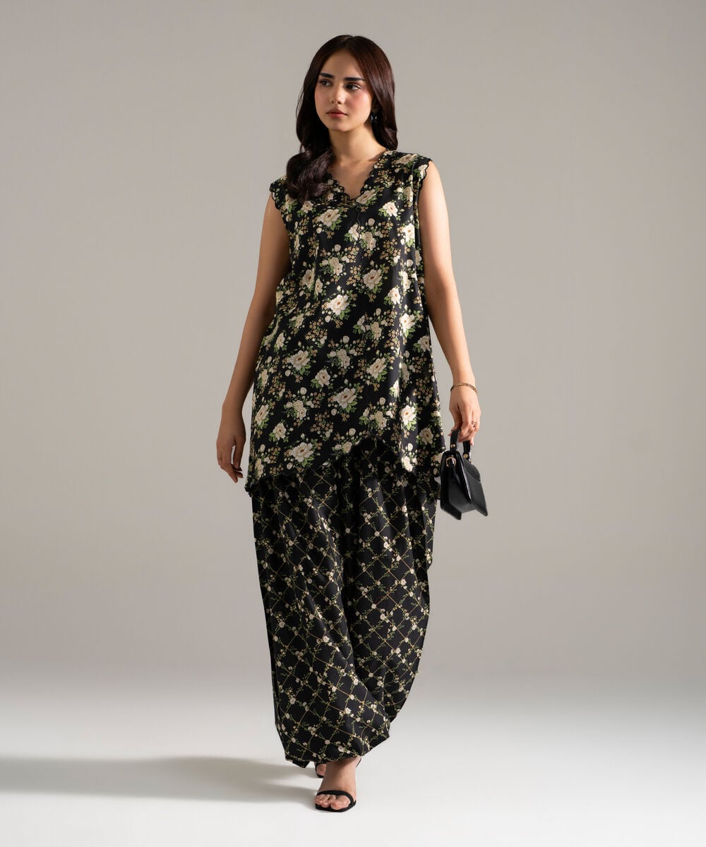 2 Piece - Printed Cotton Viscose Suit — Sapphire