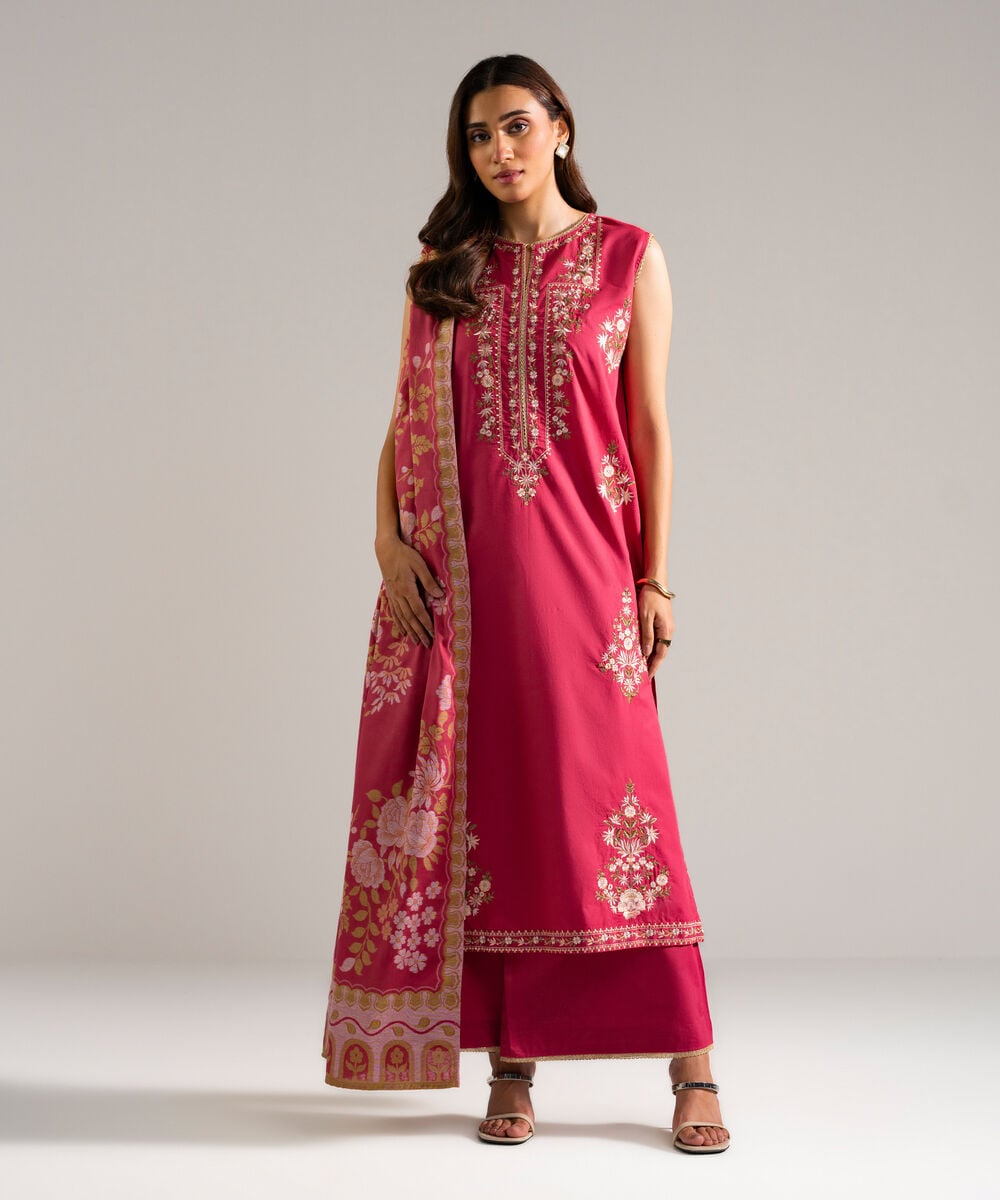Printed Jacquard Dupatta โ Sapphire view 3