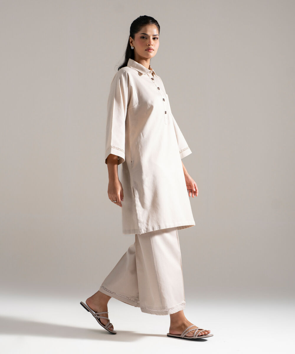 2 Piece - Solid Cotton Linen Suit โ Sapphire view 3