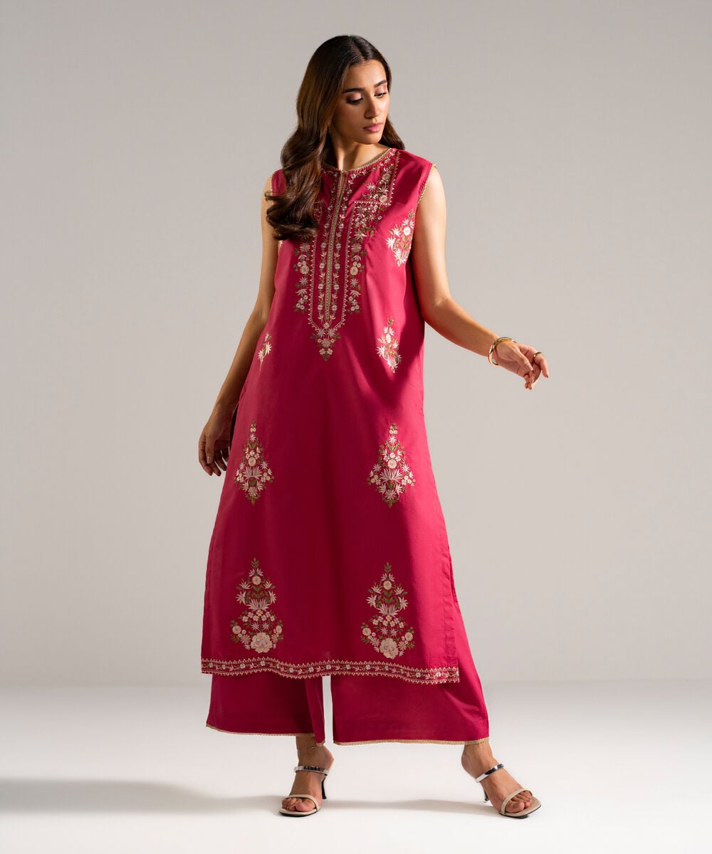 2 Piece - Embroidered Cambric Suit โ Sapphire view 3