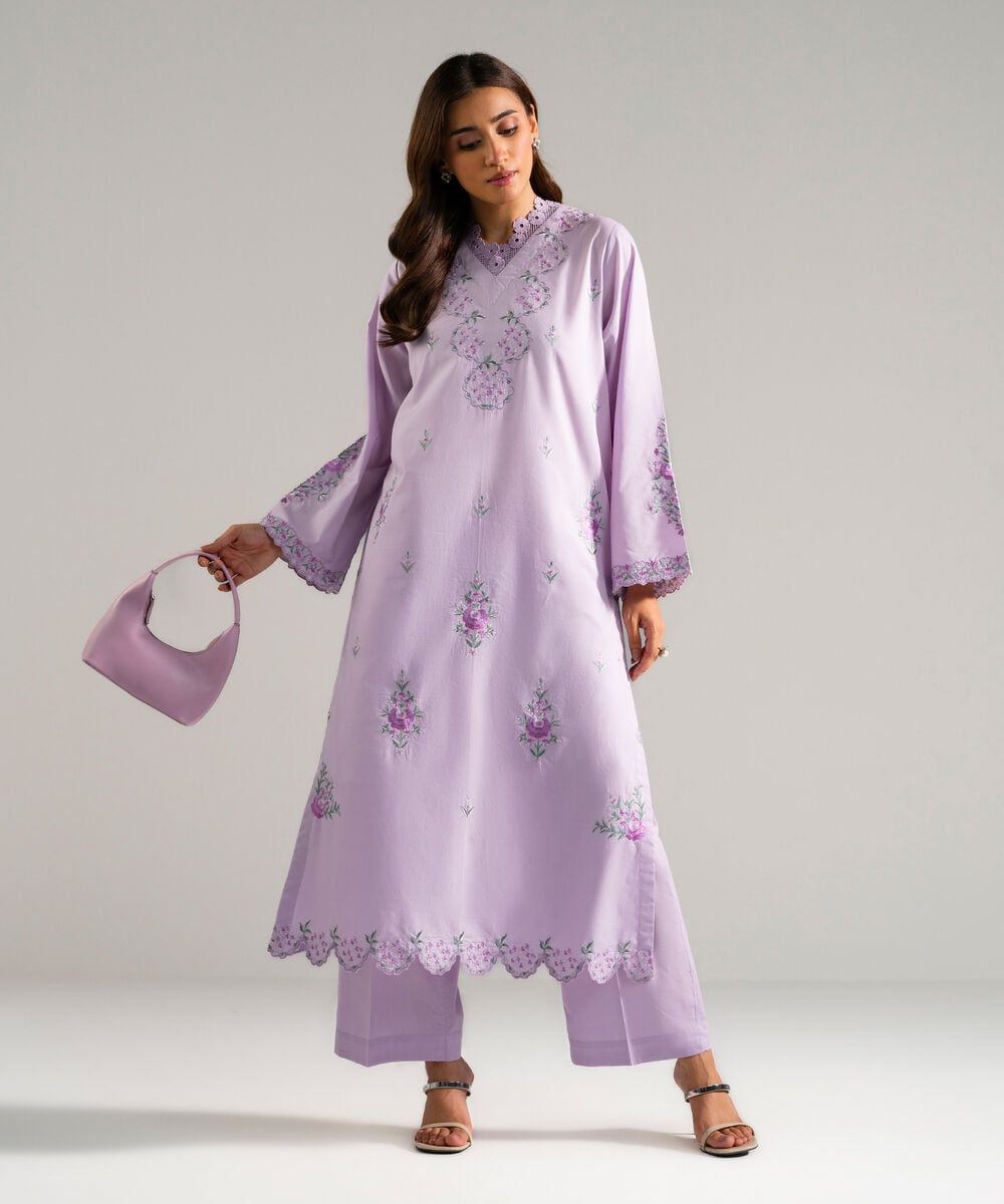 2 Piece - Embroidered Cambric Suit โ Sapphire view 3
