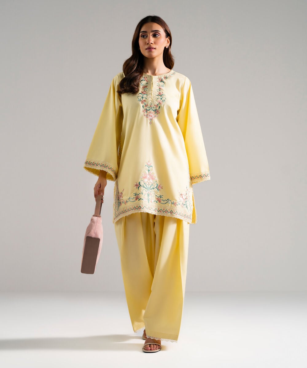 2 Piece - Embroidered Cambric Suit โ Sapphire view 3