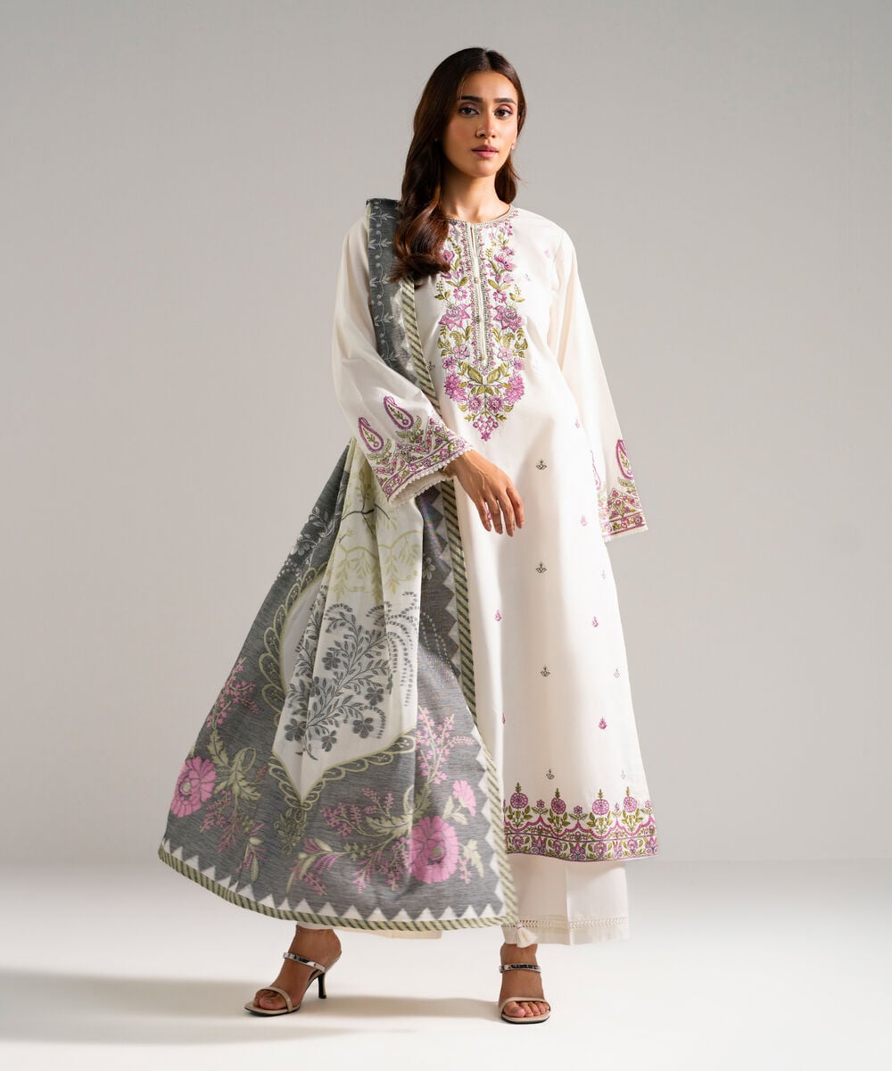 2 Piece - Embroidered Cambric Suit โ Sapphire view 3