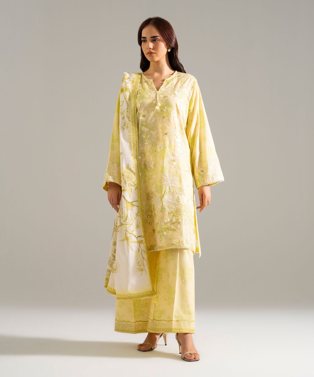 3 Piece - Embroidered Lawn Suit โ Sapphire view 3