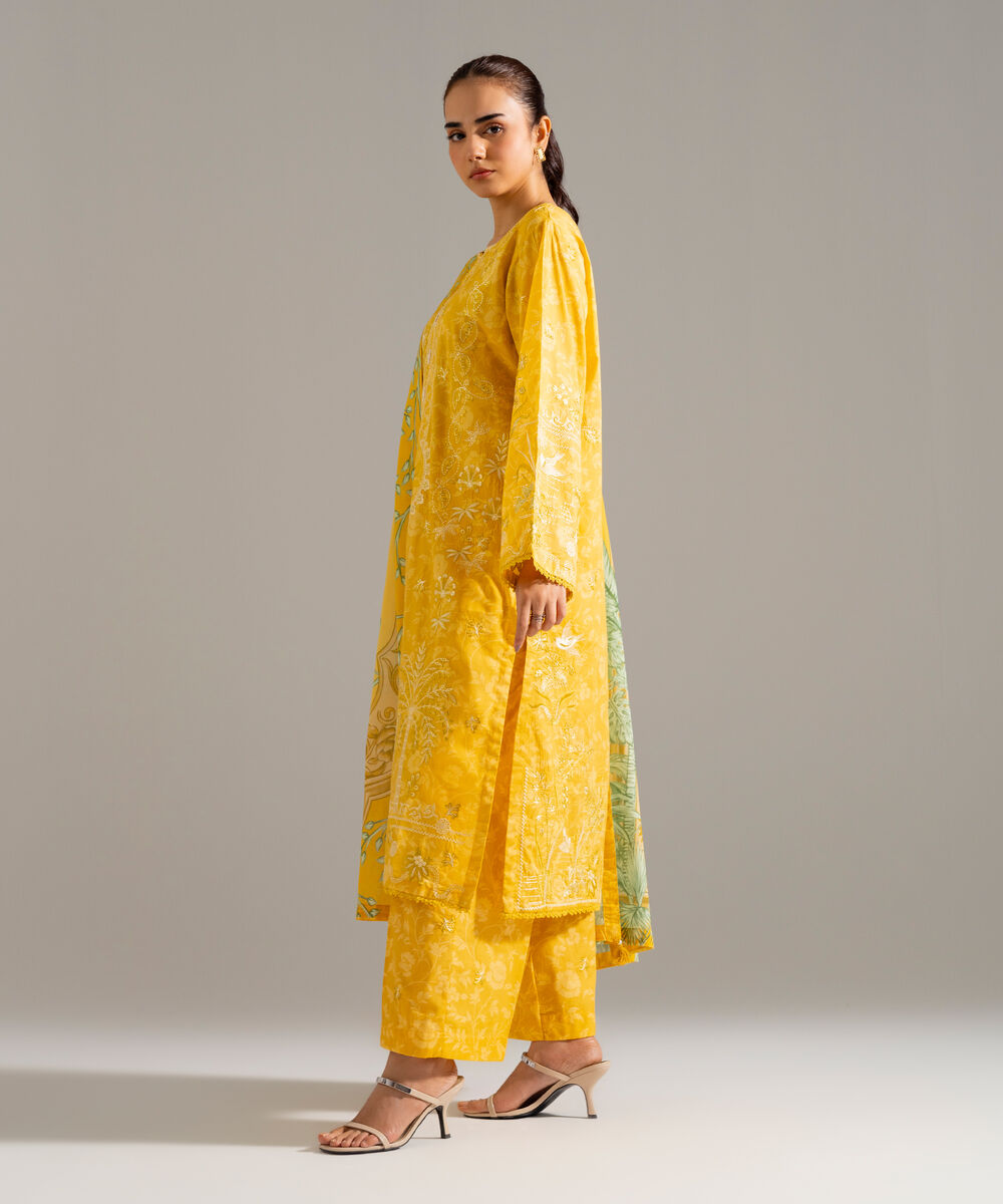 3 Piece - Embroidered Lawn Suit โ Sapphire view 3