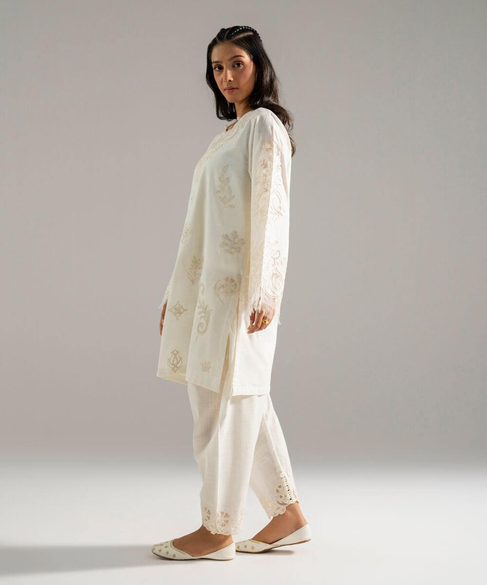 2 Piece - Embroidered Crosshatch Suit โ Sapphire view 3