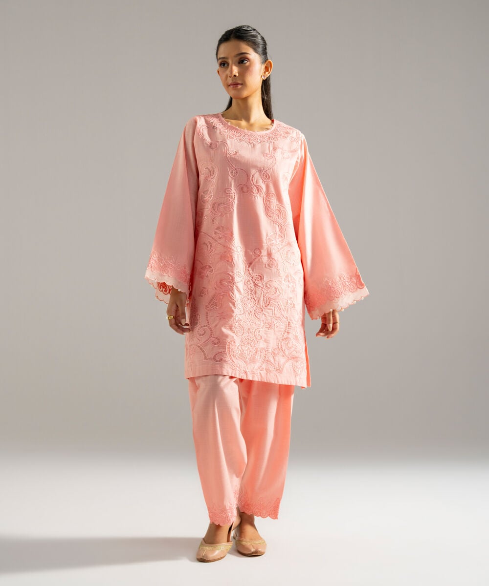 2 Piece - Embroidered Crosshatch Suit — Sapphire