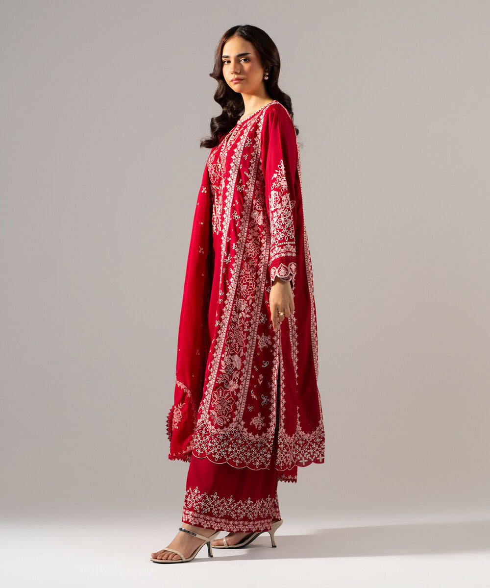 3 Piece - Embroidered Lawn Suit โ Sapphire view 3