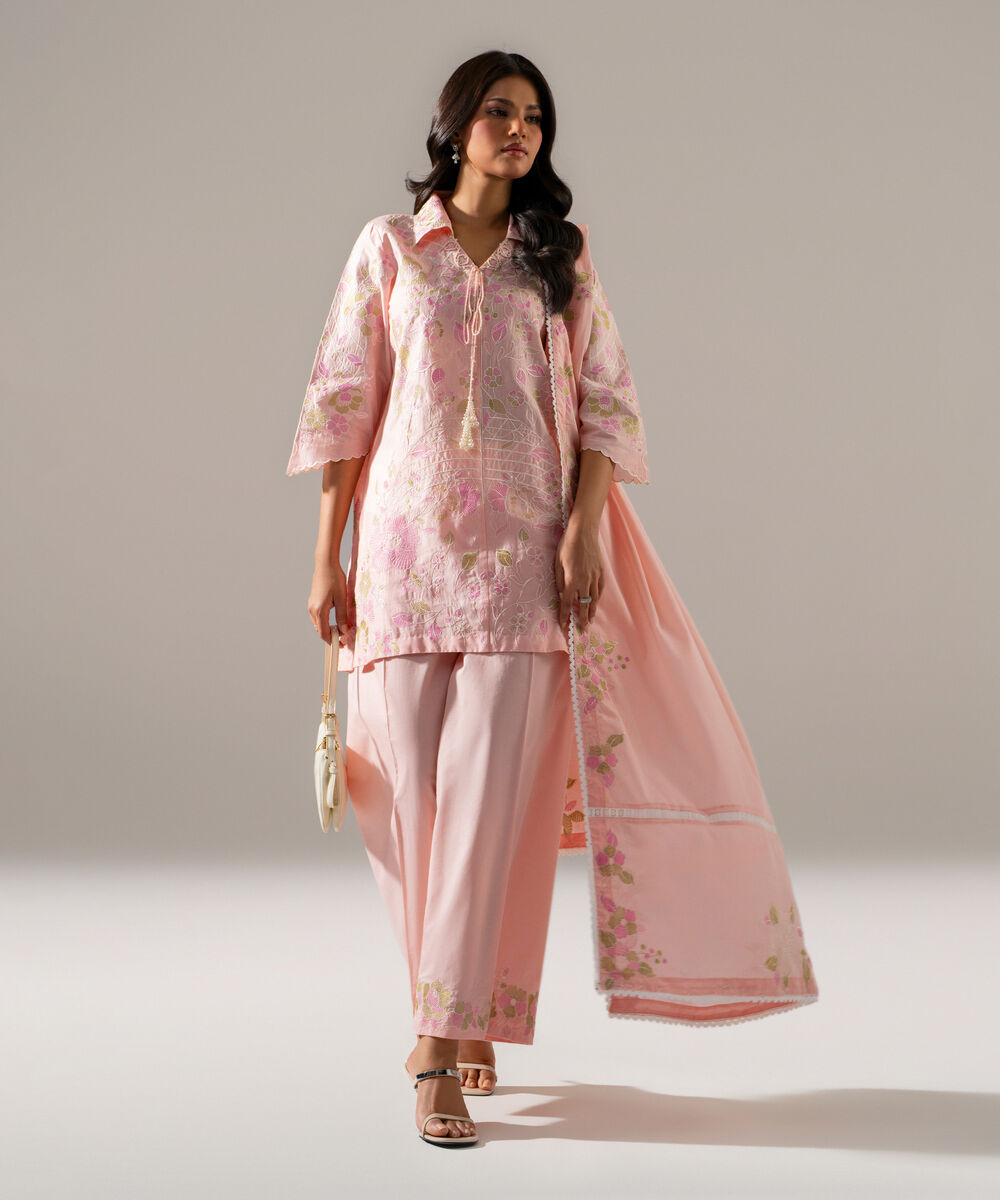 3 Piece - Embroidered Lawn Suit — Sapphire
