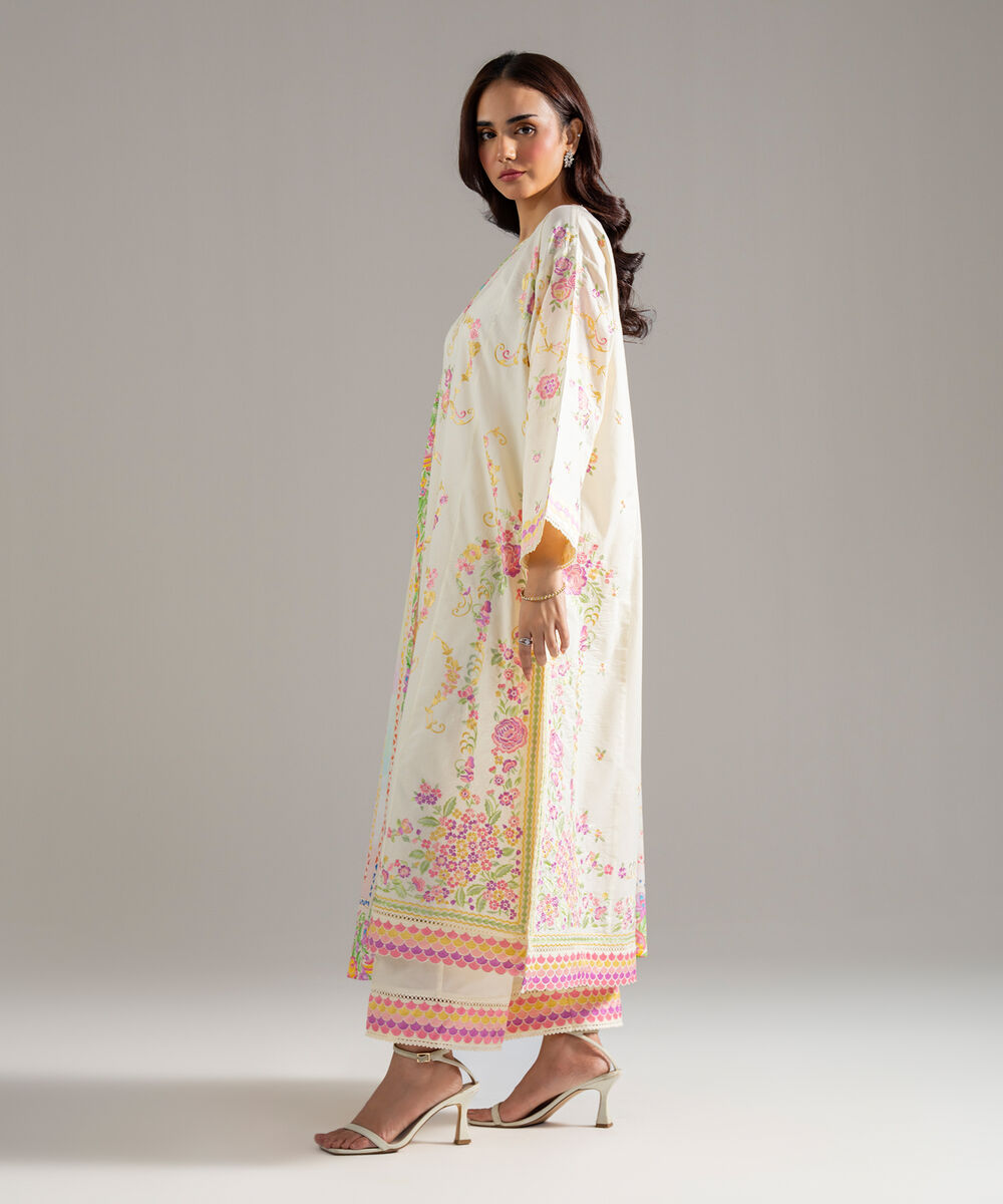 3 Piece - Embroidered Cambric Suit โ Sapphire view 3
