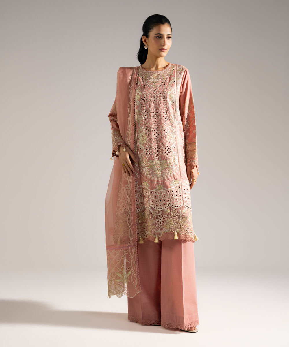 3 Piece - Embroidered Crosshatch Suit — Sapphire