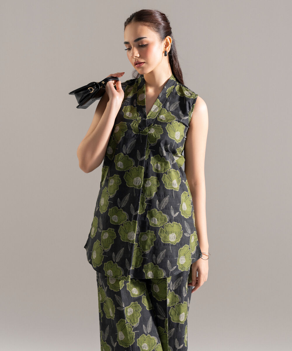 2 Piece - Printed Seersucker Suit — Sapphire view 3