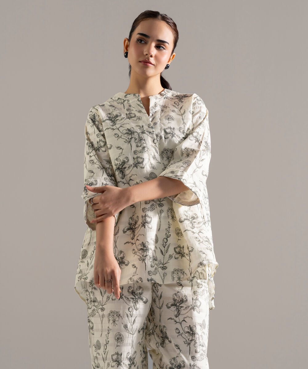 2 Piece - Printed Seersucker Suit — Sapphire view 3