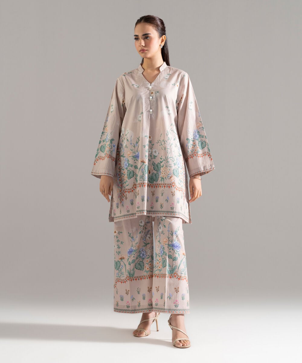 2 Piece - Printed Seersucker Suit — Sapphire view 3