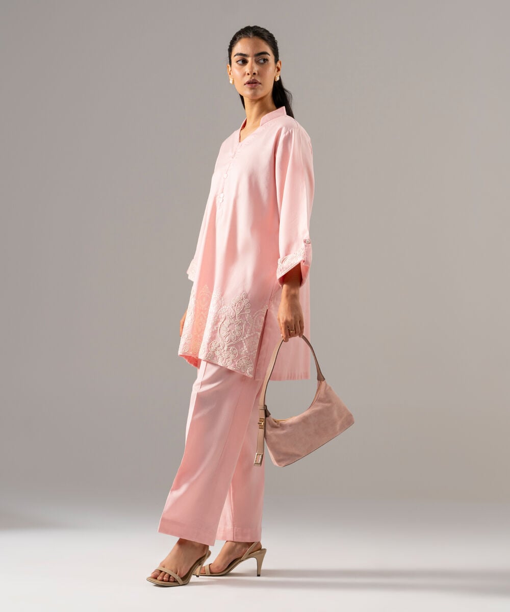 2 Piece - Embroidered Cotton Linen Suit โ Sapphire view 3