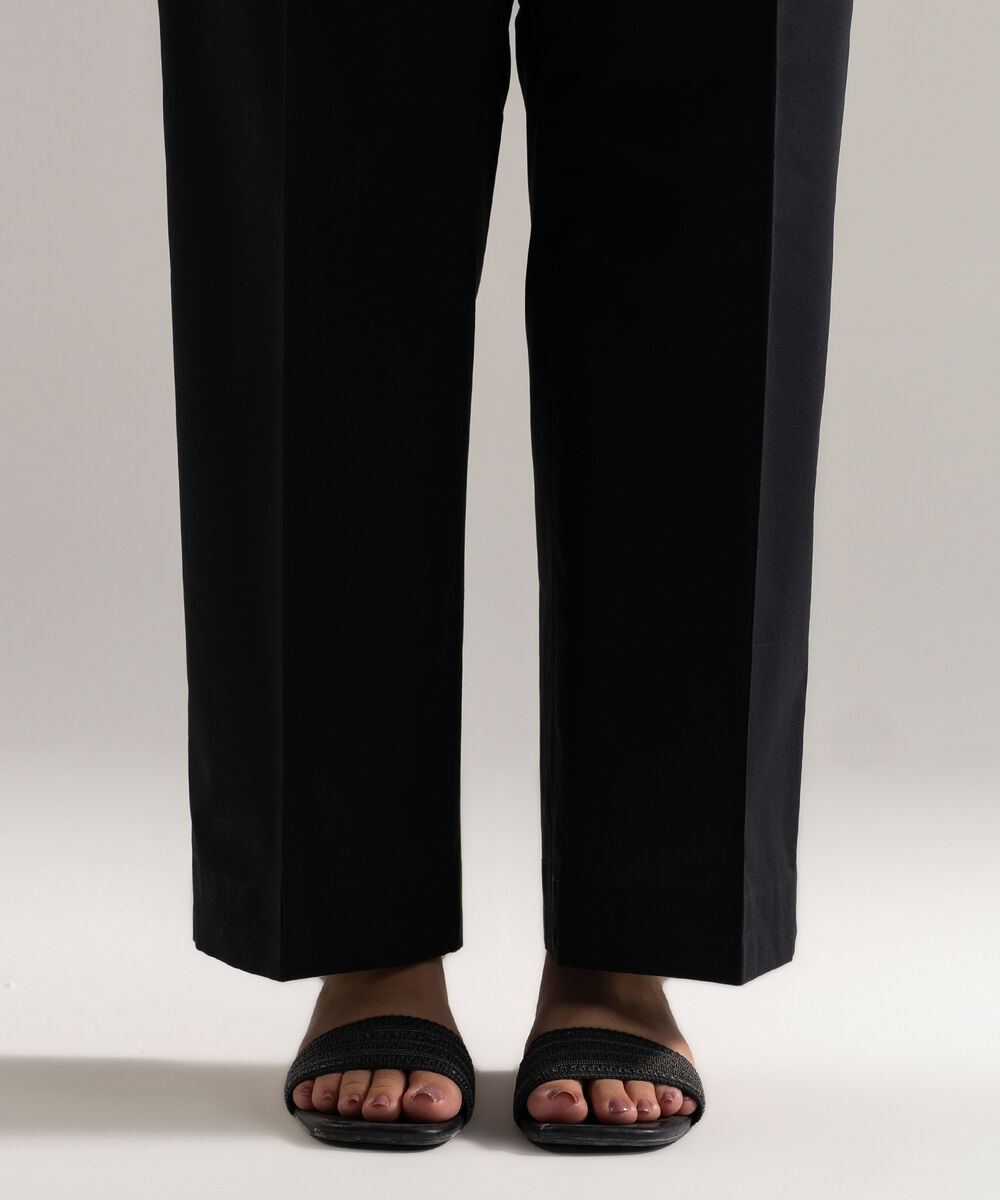 Solid Cambric Straight Pants — Sapphire view 3
