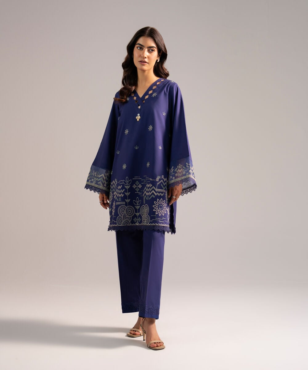 Solid Cambric Culottes — Sapphire