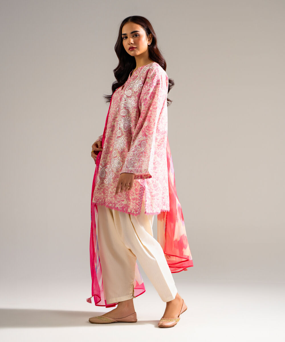 3 Piece - Embroidered Dobby Suit — Sapphire view 3