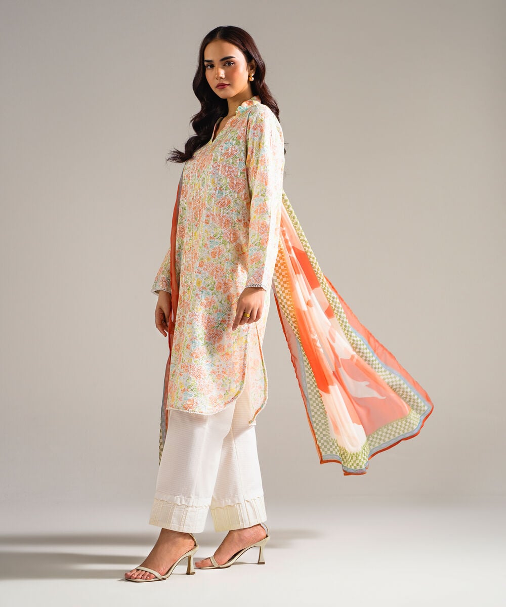3 Piece - Embroidered Dobby Suit — Sapphire view 3